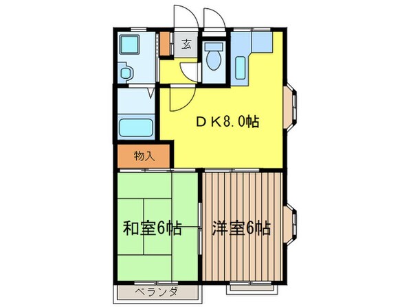 ホワイトローズマンションの物件間取画像